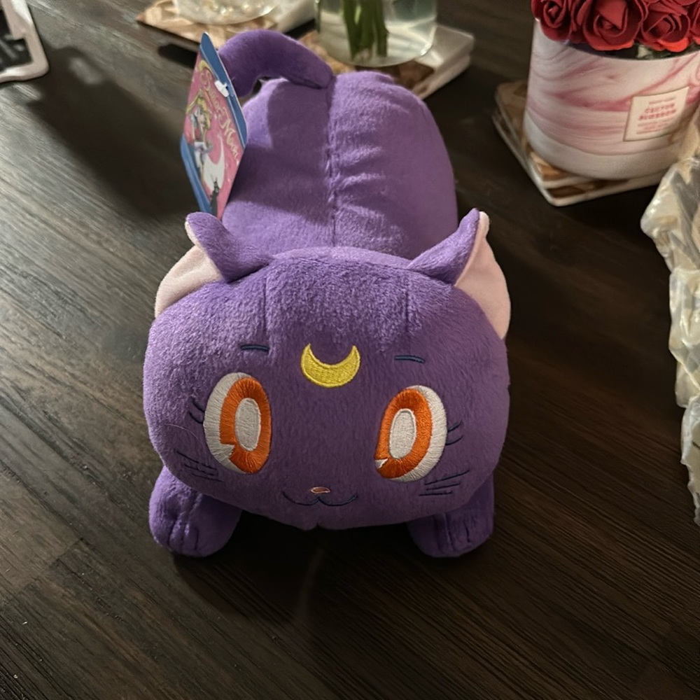 NWT Clever Idiots 12" Sailor Moon Purple Luna The Cat Sleeping Dreaming Plush